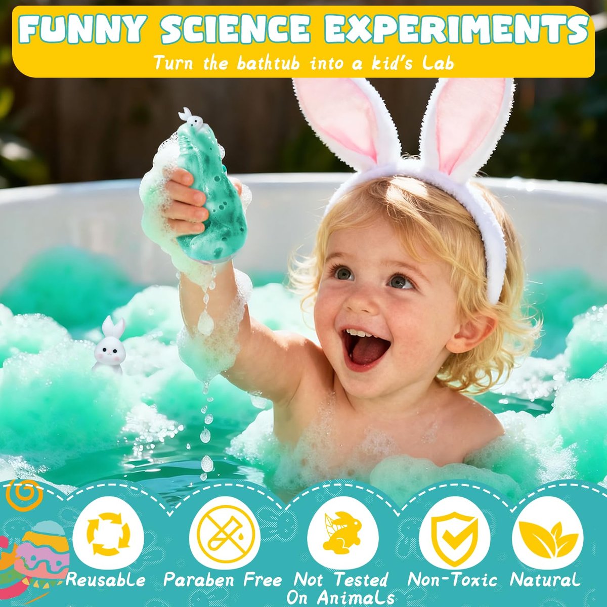 Easter Potions Bath Bombs for Kids with Surprise Toys Inside, 4-Pack Colorful Foam Explosion Bath Toys, Teen Easter Basket Stuffers for Boys & Girls Ages 4-12 Avelisse