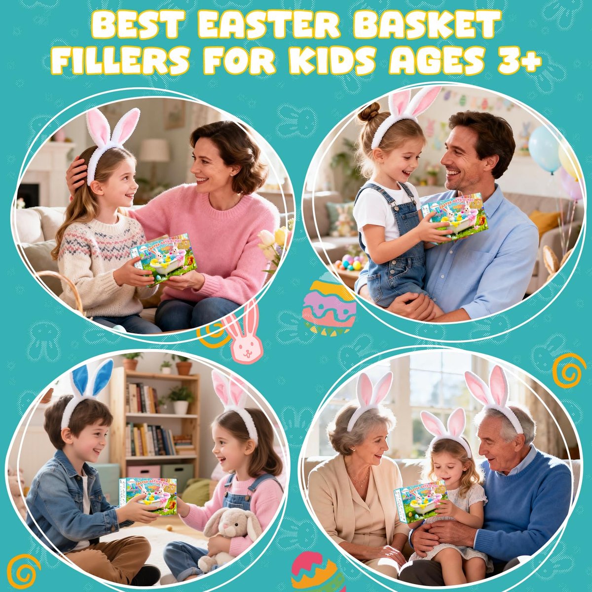 Easter Potions Bath Bombs for Kids with Surprise Toys Inside, 4-Pack Colorful Foam Explosion Bath Toys, Teen Easter Basket Stuffers for Boys & Girls Ages 4-12 Avelisse