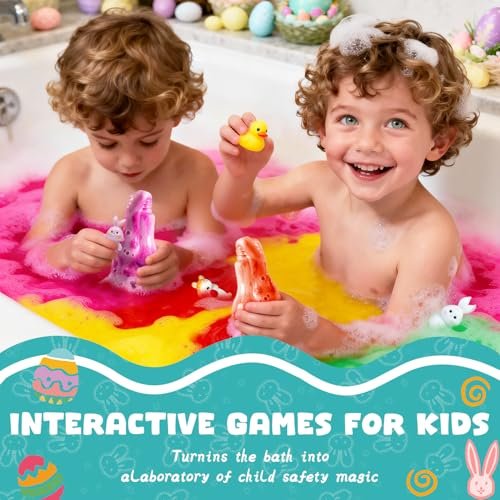 Easter Potions Bath Bombs for Kids with Surprise Toys Inside, 4-Pack Colorful Foam Explosion Bath Toys, Teen Easter Basket Stuffers for Boys & Girls Ages 4-12 Avelisse