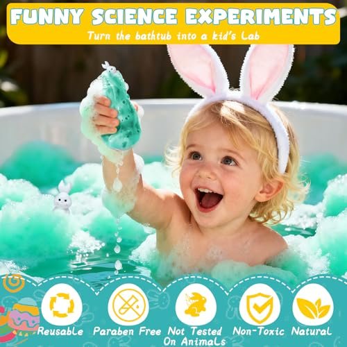 Easter Potions Bath Bombs for Kids with Surprise Toys Inside, 4-Pack Colorful Foam Explosion Bath Toys, Teen Easter Basket Stuffers for Boys & Girls Ages 4-12 Avelisse