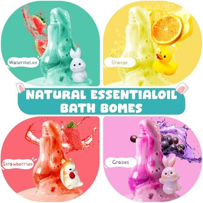 Easter Potions Bath Bombs for Kids with Surprise Toys Inside, 4-Pack Colorful Foam Explosion Bath Toys, Teen Easter Basket Stuffers for Boys & Girls Ages 4-12 Avelisse