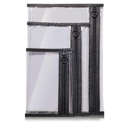 LMBTNCG TSA Approved Clear Toiletry Bags (3 Pack) - Waterproof PVC Travel Organizer Pouches with Zipper, Transparent Makeup Cosmetic Cases for Airport Security - görsel 2