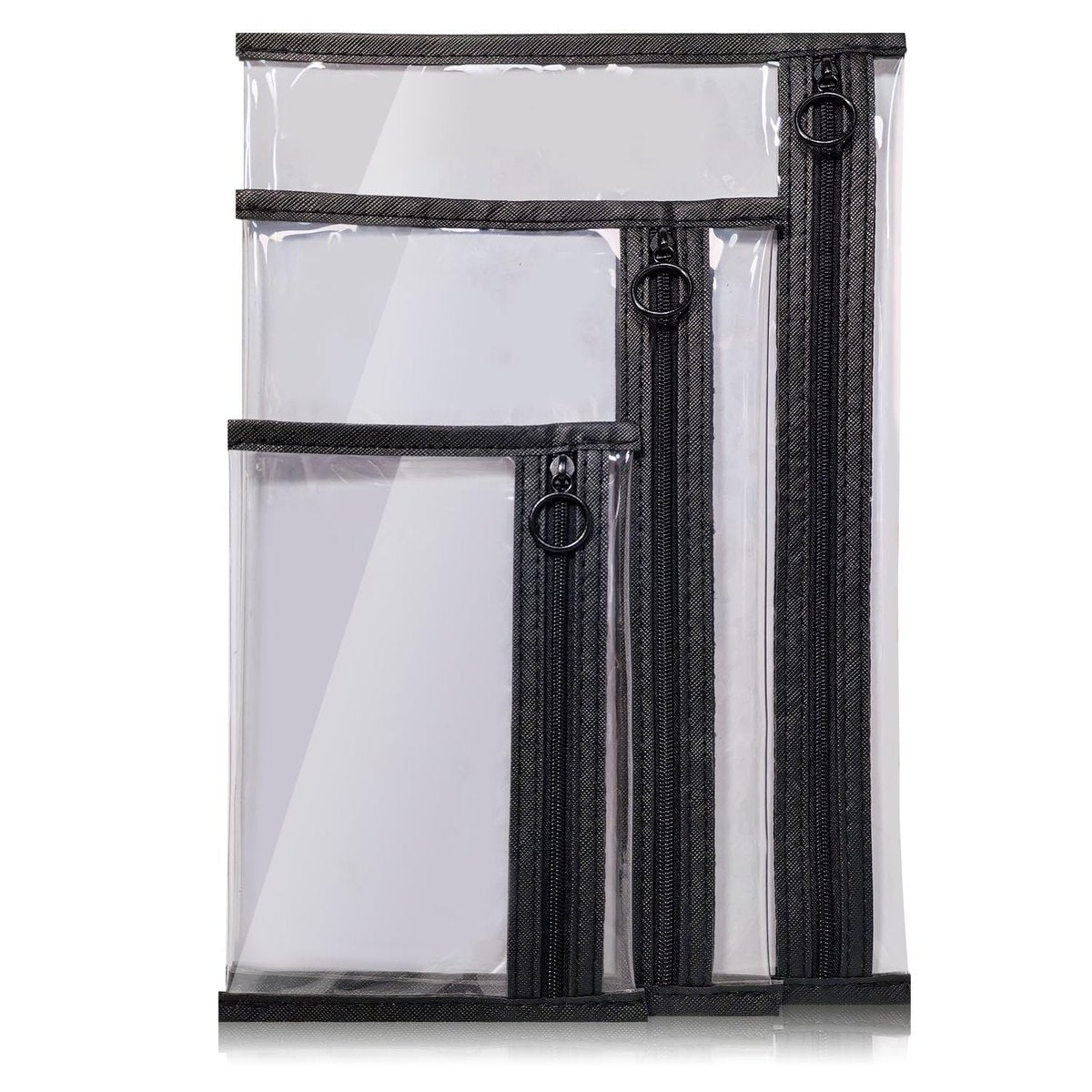 LMBTNCG TSA Approved Clear Toiletry Bags (3 Pack) - Waterproof PVC Travel Organizer Pouches with Zipper, Transparent Makeup Cosmetic Cases for Airport Security - görsel 1