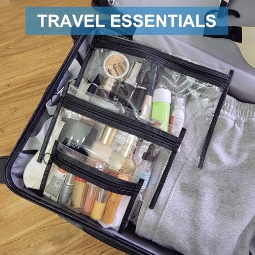 LMBTNCG TSA Approved Clear Toiletry Bags (3 Pack) - Waterproof PVC Travel Organizer Pouches with Zipper, Transparent Makeup Cosmetic Cases for Airport Security - görsel 14