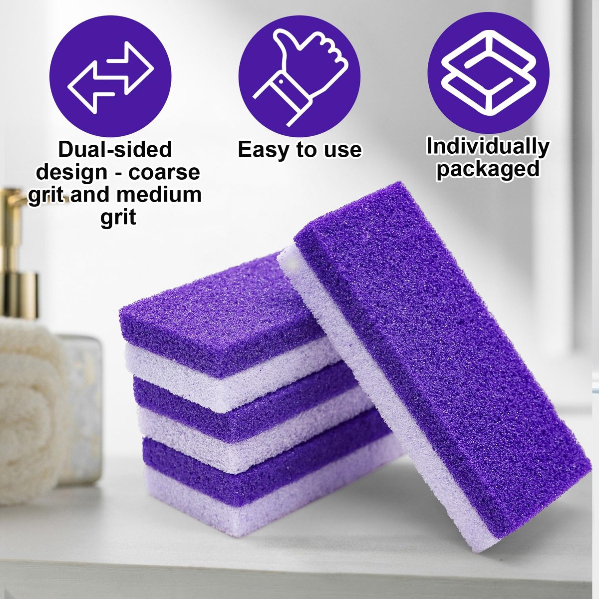Uncle Yang Pumice Stone for Feet 4 Pack - Double Sided Pedicure Tools for Callus Removal and Dead Skin - görsel 8
