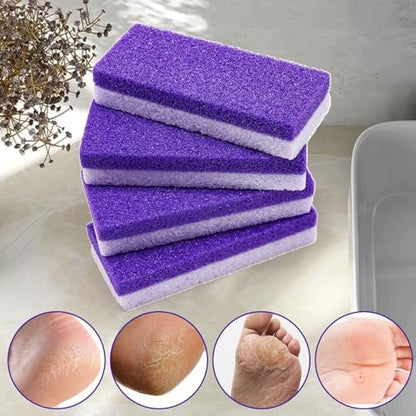 Uncle Yang Pumice Stone for Feet 4 Pack - Double Sided Pedicure Tools for Callus Removal and Dead Skin