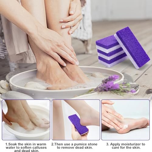 Uncle Yang Pumice Stone for Feet 4 Pack - Double Sided Pedicure Tools for Callus Removal and Dead Skin - görsel 11