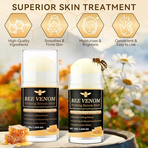 Bee Venom Firming Serum Stick - 2 Pack Anti Wrinkle Face Cream for Deep Wrinkle Repair, Firming, Hydrating and Lifting - Suitable for All Skin Types Avelisse