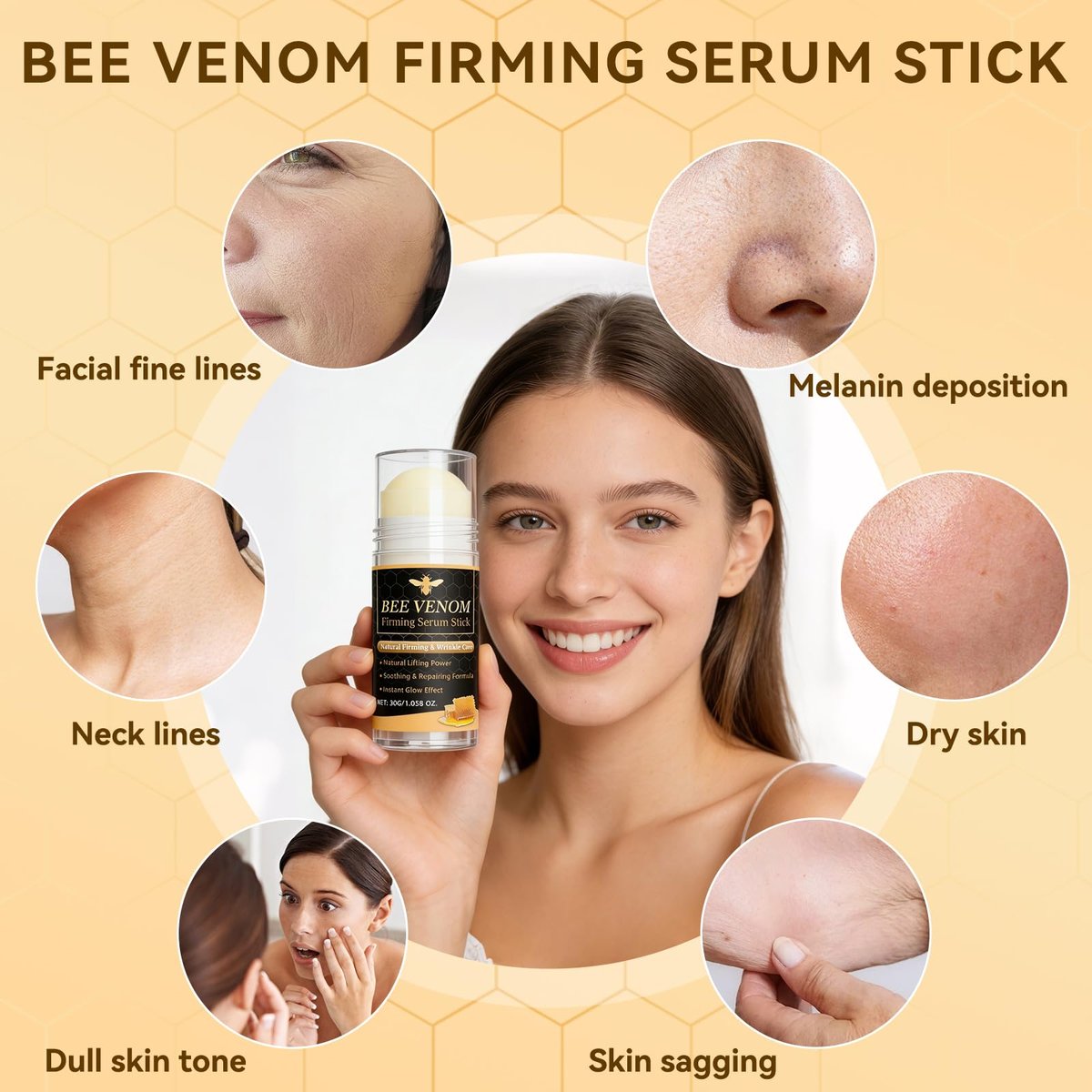 Bee Venom Firming Serum Stick - 2 Pack Anti Wrinkle Face Cream for Deep Wrinkle Repair, Firming, Hydrating and Lifting - Suitable for All Skin Types Avelisse