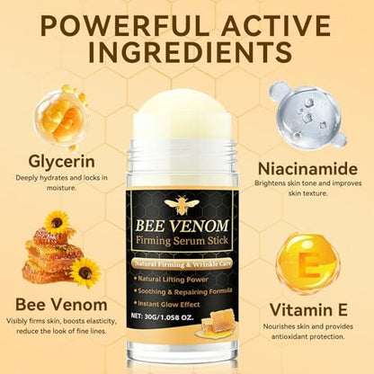 Bee Venom Firming Serum Stick - 2 Pack Anti Wrinkle Face Cream for Deep Wrinkle Repair, Firming, Hydrating and Lifting - Suitable for All Skin Types Avelisse
