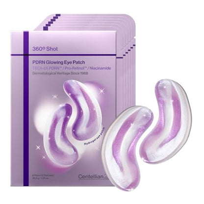 CENTELLIAN 24 360 Shot PDRN Glowing Eye Patch (6 Sets, 12ea) – Instant Depuffing & Dark Circle Revitalizing Hydrogel Under Eye Patches with PDRN, Retinol & Glutathione Avelisse