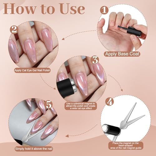 8 Pcs Cat Eye Magnet Set – Multi-Function Scissor-Shaped Nail Magnet Tool for French Tip Home Salon Studio DIY - görsel 14