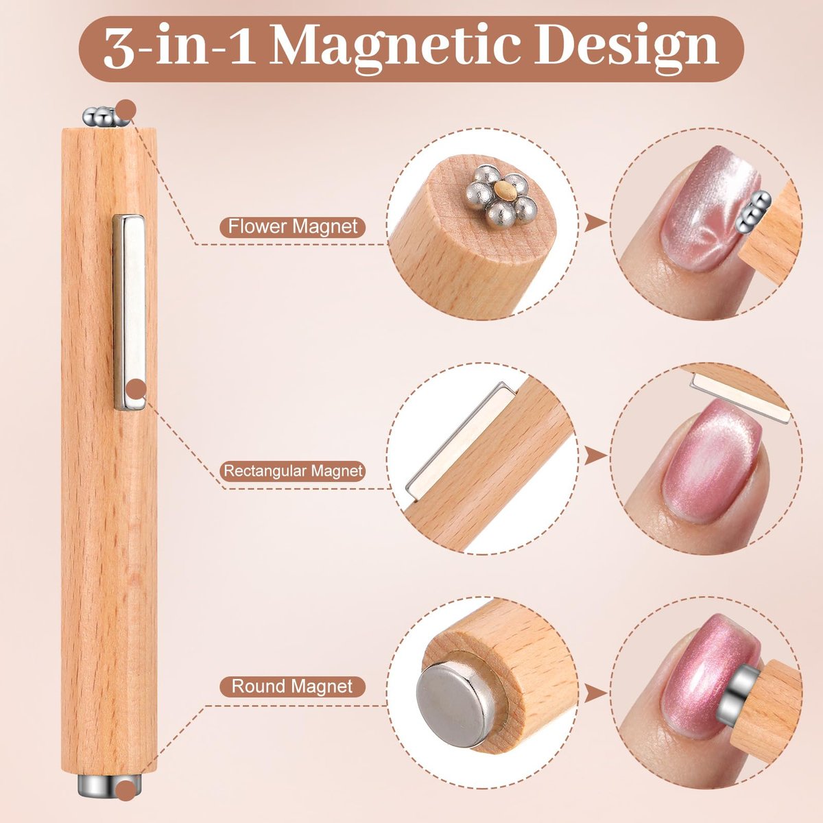 8 Pcs Cat Eye Magnet Set – Multi-Function Scissor-Shaped Nail Magnet Tool for French Tip Home Salon Studio DIY - görsel 5