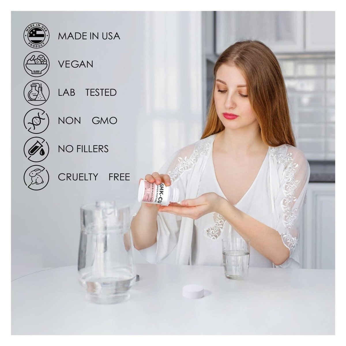 GHK-Cu Peptide Serum for Skin & Hair - Easy to Absorb, Anti-Aging & Hair Growth Support Avelisse