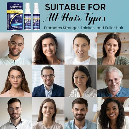 5% Minoxidil Hair Growth Kit for Men and Women - Spray Treatment with Biotin & Rosemary, Stop Hair Loss, Stronger Thicker Hair, 2 Pack Avelisse