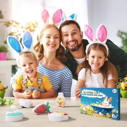 Easter Bath Bombs for Kids - 6 Pack Bunny, Chicken & Egg Shapes - Gentle, Handmade Fizz Balls for Easter Basket Stuffers, Party Favors Avelisse