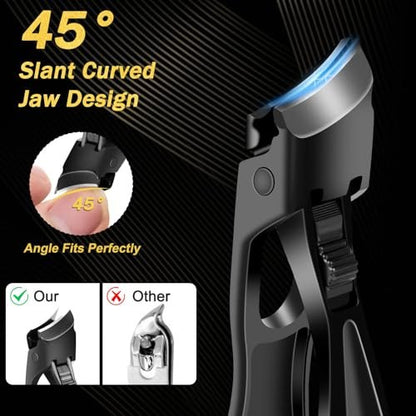 Kingfun Toenail Clippers for Seniors - Heavy Duty & Angled Head for Thick Nails (5-Pack) Avelisse
