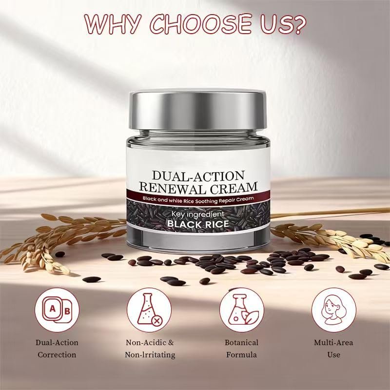 Keratin Erase Dual-Action Renewal Cream – Black & White Rice Soothing Repair Cream, Hydrating Body Serum for Smoother-Looking Skin, Suitable for All Skin Types (2 Pack) Avelisse