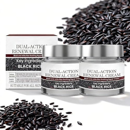 Keratin Erase Dual-Action Renewal Cream – Black & White Rice Soothing Repair Cream, Hydrating Body Serum for Smoother-Looking Skin, Suitable for All Skin Types (2 Pack) Avelisse