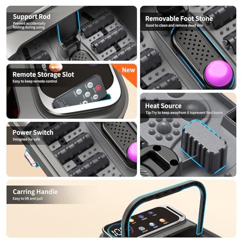 Omnqira Collapsible Foot Spa Bath with Heat and Bubbles – Portable Foot Soaker with XL Touch Screen, Temp Control & Massage Rollers for At-Home Pedicure and Stress Relief Avelisse