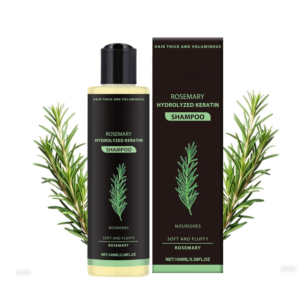 SURORAIN Rosemary Keratin Shampoo – Gently Cleanses, Nourishes & Strengthens Hair, Adds Shine, Reduces Frizz, 3.38 fl oz - görsel 1