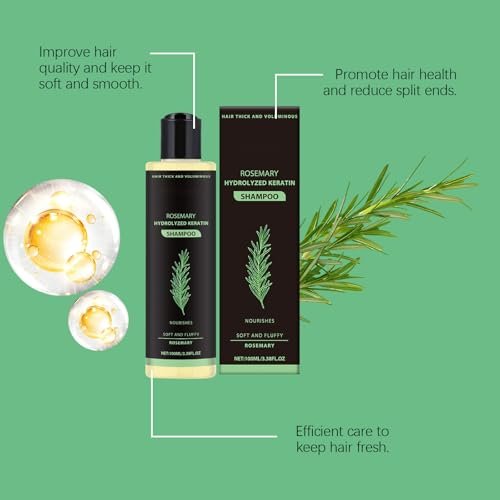 SURORAIN Rosemary Keratin Shampoo – Gently Cleanses, Nourishes & Strengthens Hair, Adds Shine, Reduces Frizz, 3.38 fl oz - görsel 8