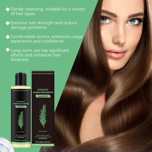 SURORAIN Rosemary Keratin Shampoo – Gently Cleanses, Nourishes & Strengthens Hair, Adds Shine, Reduces Frizz, 3.38 fl oz - görsel 14