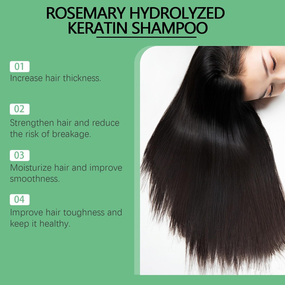 SURORAIN Rosemary Keratin Shampoo – Gently Cleanses, Nourishes & Strengthens Hair, Adds Shine, Reduces Frizz, 3.38 fl oz - görsel 9