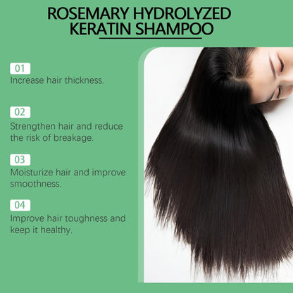 SURORAIN Rosemary Keratin Shampoo – Gently Cleanses, Nourishes & Strengthens Hair, Adds Shine, Reduces Frizz, 3.38 fl oz