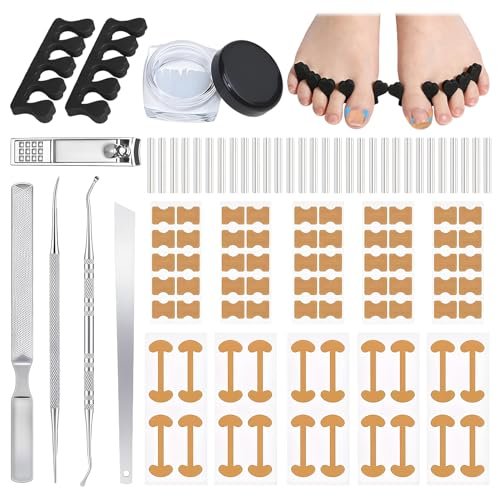 Ingrown Toenail Removal Kit - Complete Corrector Tool with Correction Strips, Toe Separators, Painless File and Lifter for Home Pedicure Care - görsel 2