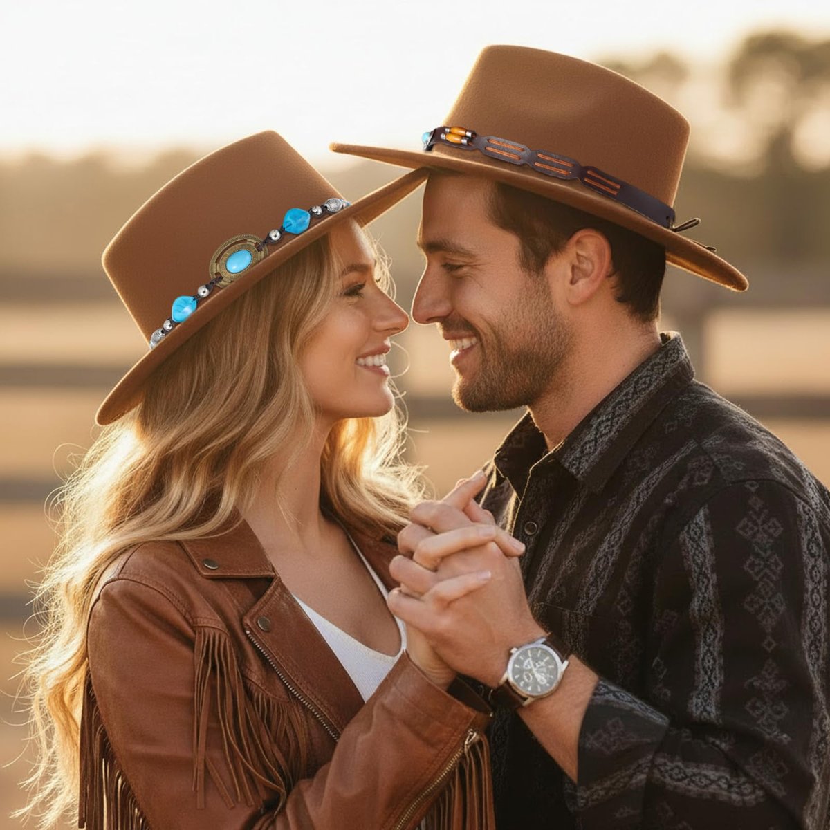 APLZGMG 6-Pack Adjustable Cowboy Hat Bands - Ethnic Western Turquoise Beaded Hatbands for Women and Men Avelisse
