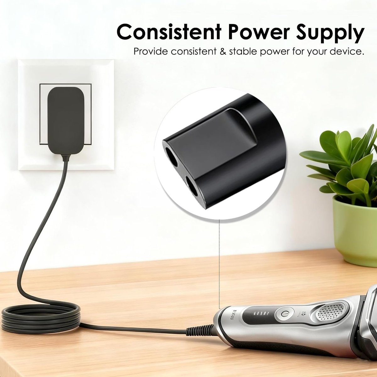 12V Charger Replacement for Braun Shaver Series 9/7/5/3/1 - Compatible with S3, S5, S7, S9 Electric Razors, 3 Feet Charging Cord - görsel 9