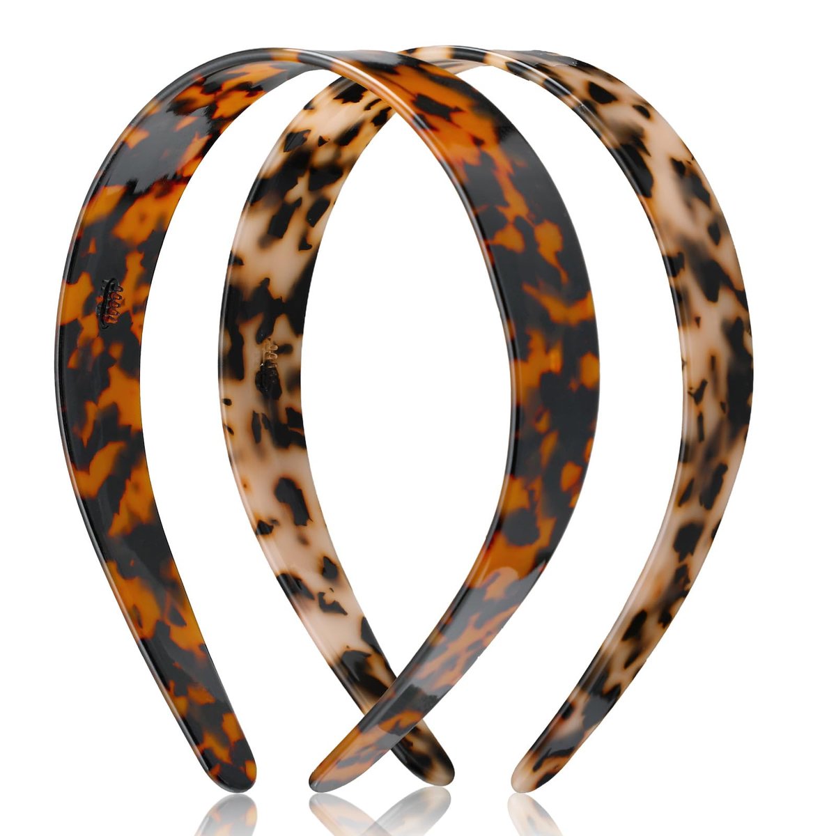 Maysing 2 Pcs Tortoise Shell Wide Headband - Acetate Resin, No Headache, Non-Slip Hairband for Women Avelisse