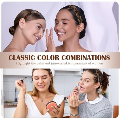 Maysing 2 Pcs Tortoise Shell Wide Headband - Acetate Resin, No Headache, Non-Slip Hairband for Women Avelisse