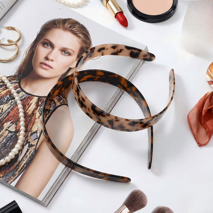 Maysing 2 Pcs Tortoise Shell Wide Headband - Acetate Resin, No Headache, Non-Slip Hairband for Women Avelisse