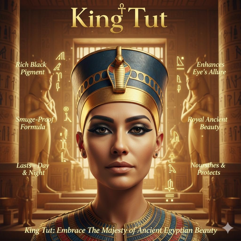 HALAL King Tut Egyptian Eyeliner Loose Powder – Long-Lasting Dark Black, Smooth & Easy Application, Bold & Dramatic Looks, Traditional Egyptian Formula Avelisse
