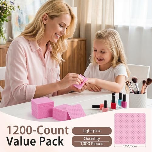1200 Lint Free Nail Wipes - Acetone Nail Polish Remover Pads for Gel Nail Art & Eyelash Extensions - görsel 7