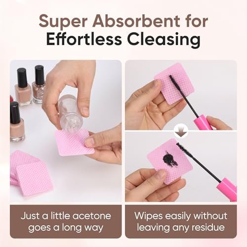 1200 Lint Free Nail Wipes - Acetone Nail Polish Remover Pads for Gel Nail Art & Eyelash Extensions - görsel 9
