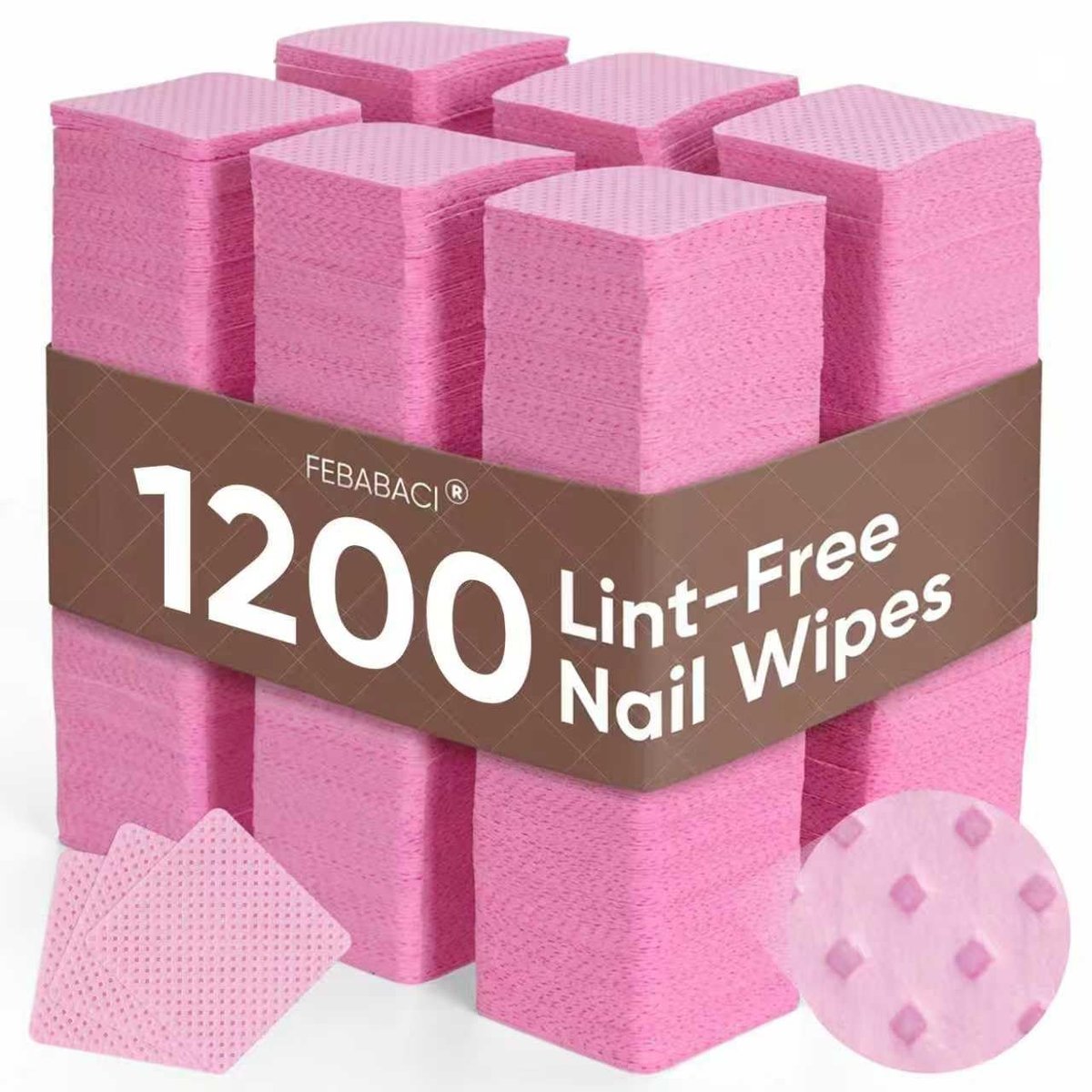 1200 Lint Free Nail Wipes - Acetone Nail Polish Remover Pads for Gel Nail Art & Eyelash Extensions - görsel 2