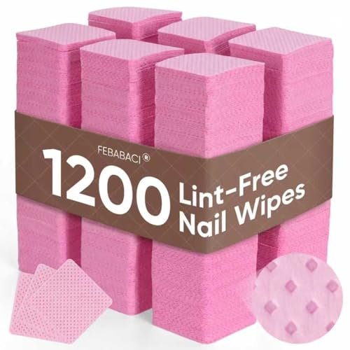 1200 Lint Free Nail Wipes - Acetone Nail Polish Remover Pads for Gel Nail Art & Eyelash Extensions - görsel 1