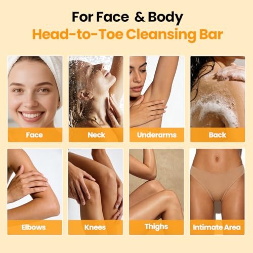 LUXDOUCE Kojic Acid Soap for Dark Spots – Turmeric & Lemon Skin Brightening Soap for Face & Body, Uneven Skin Tone Care & Daily Cleansing, 3 Bars (120g / 4.23 oz Each) - görsel 12