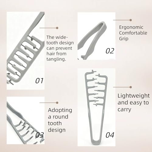 Texture Comb for Men and Boy - Texturizing Styling Comb for Voluminous & Fluffy Hair - ABS Plastic Comb for Curly, Wet, Short, Thick Hair - görsel 12