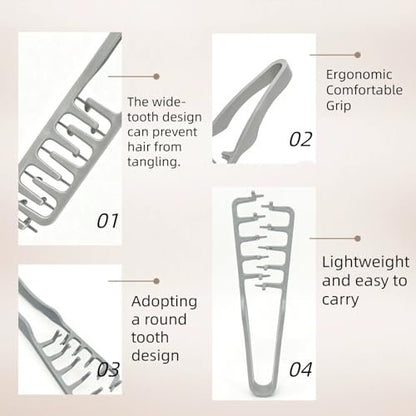 Texture Comb for Men and Boy - Texturizing Styling Comb for Voluminous & Fluffy Hair - ABS Plastic Comb for Curly, Wet, Short, Thick Hair
