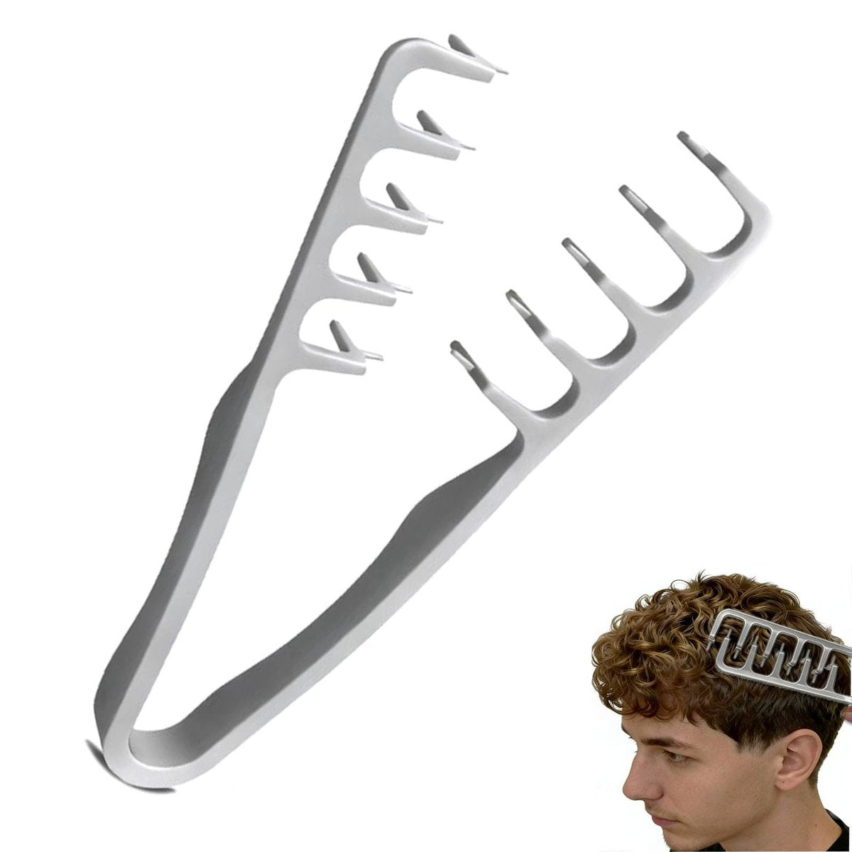 Texture Comb for Men and Boy - Texturizing Styling Comb for Voluminous & Fluffy Hair - ABS Plastic Comb for Curly, Wet, Short, Thick Hair - görsel 1