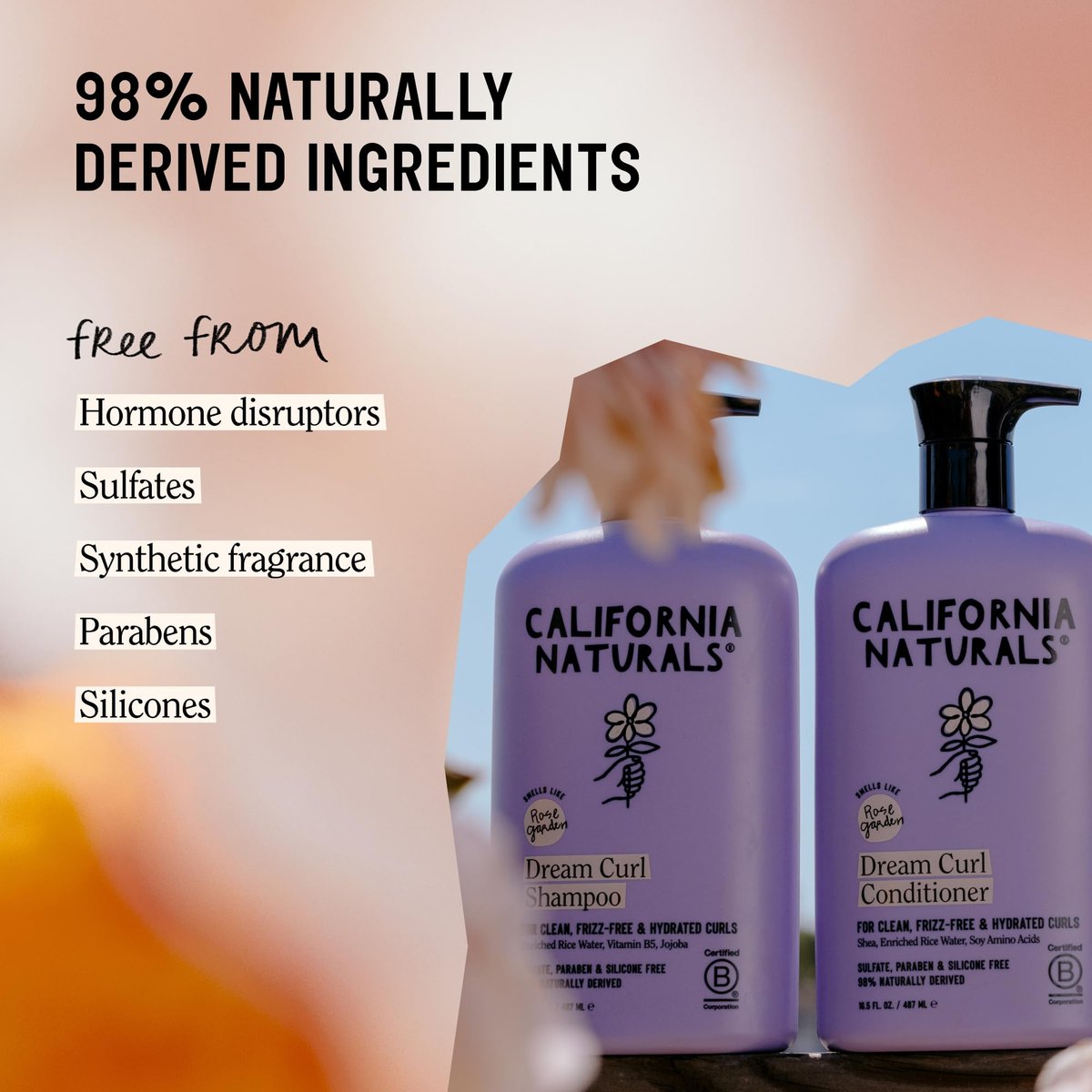 California Naturals Dream Curl Shampoo & Conditioner Set – Rice Water & Shea Butter for Soft, Bouncy, Frizz-Free Curls – Vegan, Sulfate-Free, Silicone-Free, Color Safe, 16.5 oz Each Avelisse