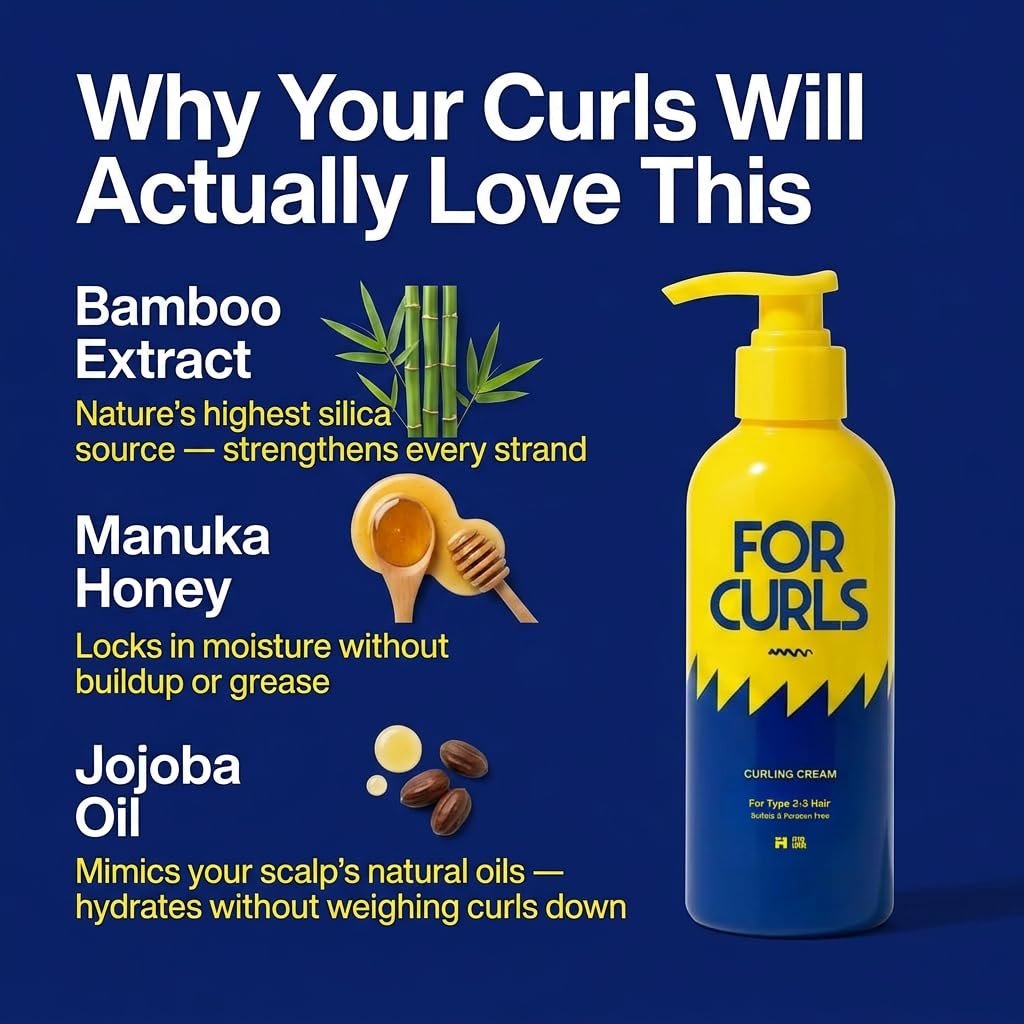 FOR CURLS Curl Cream for Curly & Wavy Hair - 8.4 oz - Anti-Frizz, Lightweight, Non-Crunchy - Sulfate & Paraben Free - Type 2-3 Hair Avelisse