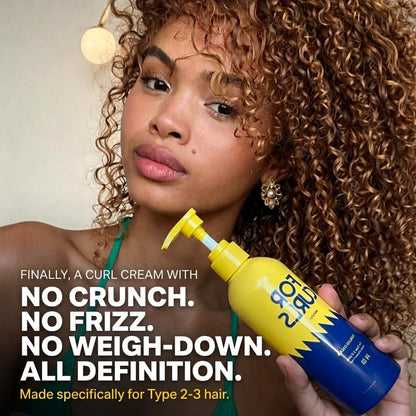 FOR CURLS Curl Cream for Curly & Wavy Hair - 8.4 oz - Anti-Frizz, Lightweight, Non-Crunchy - Sulfate & Paraben Free - Type 2-3 Hair Avelisse