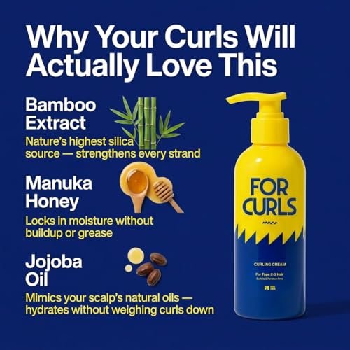 FOR CURLS Curl Cream for Curly & Wavy Hair - 8.4 oz - Anti-Frizz, Lightweight, Non-Crunchy - Sulfate & Paraben Free - Type 2-3 Hair Avelisse