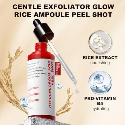 Gentle Exfoliating Serum with Hypochlorous Acid & Rice Extract - Daily Peel Solution for Smooth & Radiant Skin - 80ml Avelisse