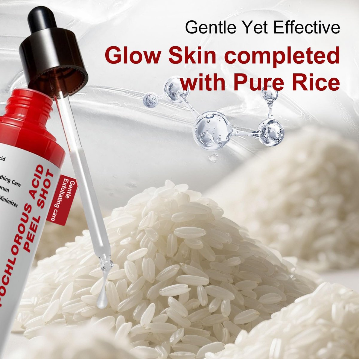 Gentle Exfoliating Serum with Hypochlorous Acid & Rice Extract - Daily Peel Solution for Smooth & Radiant Skin - 80ml Avelisse